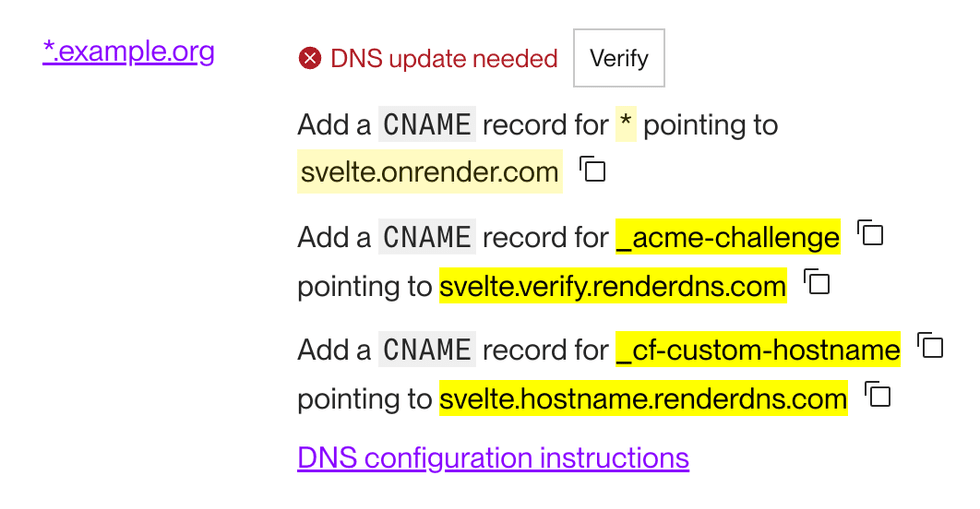 Wildcard Custom Domain with DNS update needed