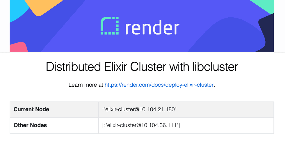 Screenshot of Elixir Cluster Nodes