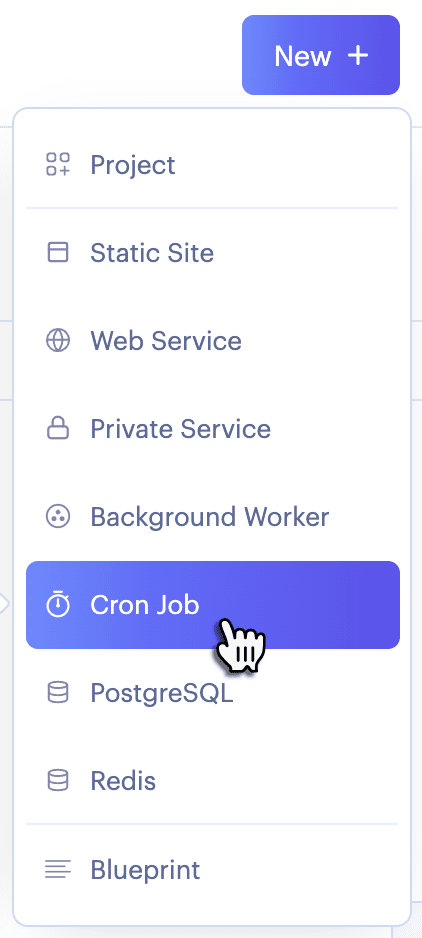 Creating a cron job in the Render Dashboard