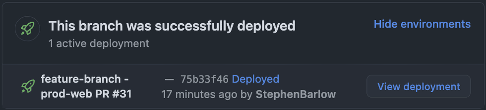 Service preview in GitHub pull request